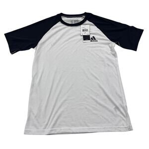 ADIDAS NWT Ultimate Tee Climalite Raglan Shirt Mens Small White Black